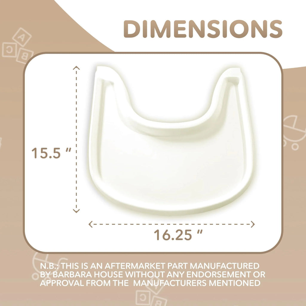 High Chair Tray Compatible with Stokke Trip Trap Chair Matte Milky Color Ergonomic Curved Design Accessory BPA Free Easy to Assemble