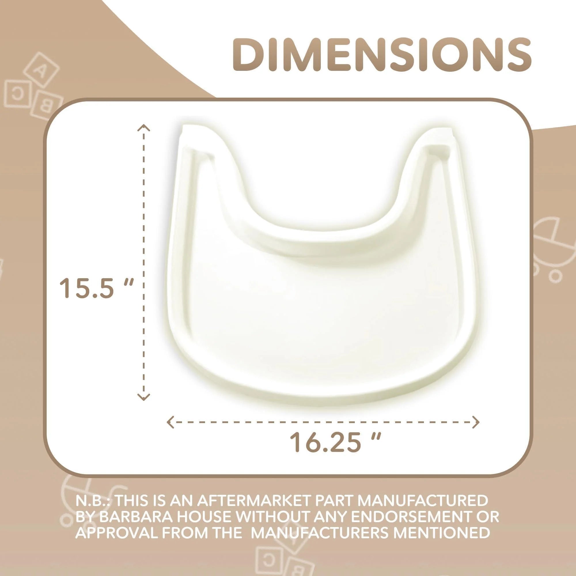 High Chair Tray Compatible with Stokke Trip Trap Chair Matte Milky Color Ergonomic Curved Design Accessory BPA Free Easy to Assemble