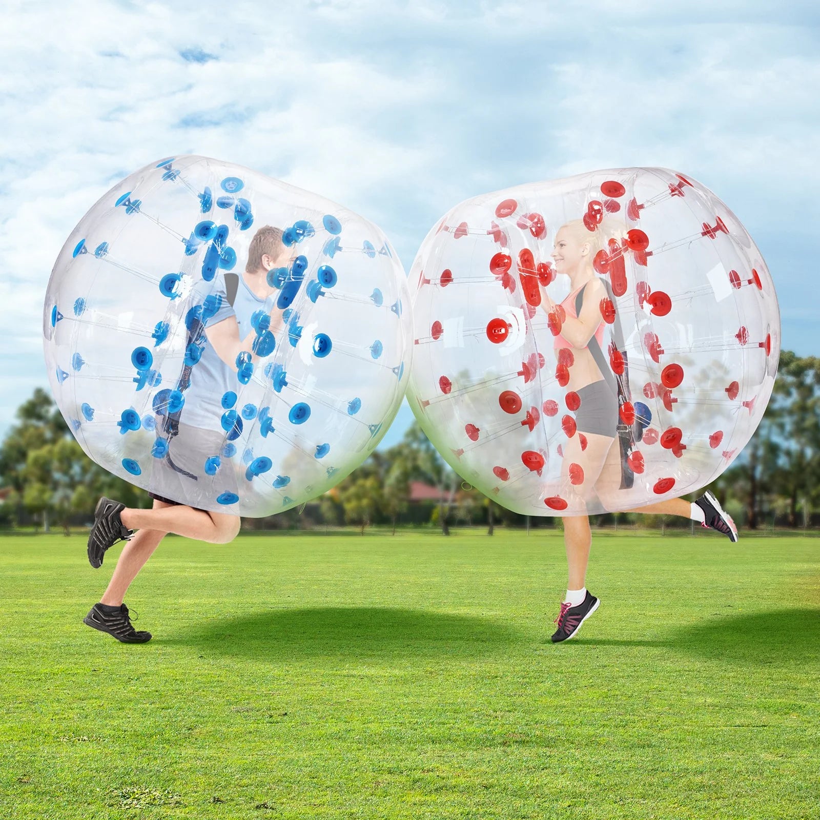 VEVOR Inflatable Bumper Balls 2-Pack, 5FT/1.5M Body Sumo Zorb Balls for Teen & Adult, 0.8Mm Thick PVC Human Hamster Bubble Balls for Outdoor Team Gaming Play, Bumper Bopper Toys for Garden, Yard, Park