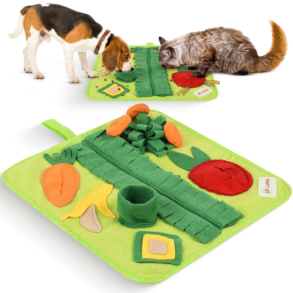 Snuffle Mat for Small Dogs Cats 19X19 Inch Soft Foraging Mat for Rabbits Washable anti Slip Perfect for Bunnies Guinea Pigs & Hamsters Sniff Puzzle Toy for Puppies (Medium)