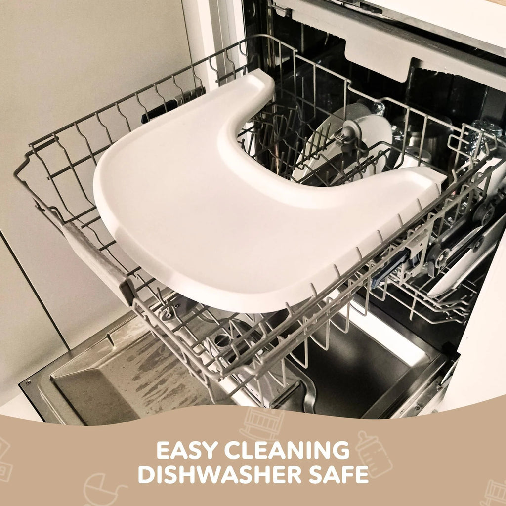 High Chair Tray Compatible with Stokke Trip Trap Chair Matte Milky Color Ergonomic Curved Design Accessory BPA Free Easy to Assemble