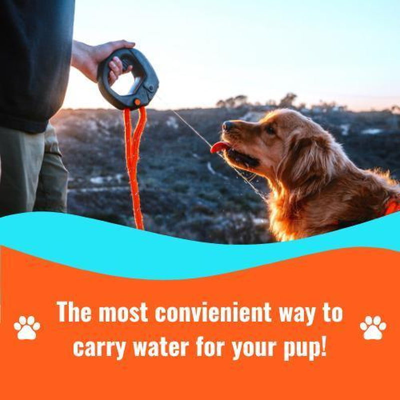 Dog Water Bottle with Flip Open Cup & Squirt Feature without Leash Portable Pet Water Dispenser Grip Handle Attaches to Your Leash Clutter Free Hikes Runs Walks Travel Holds 12 Fl Oz Water