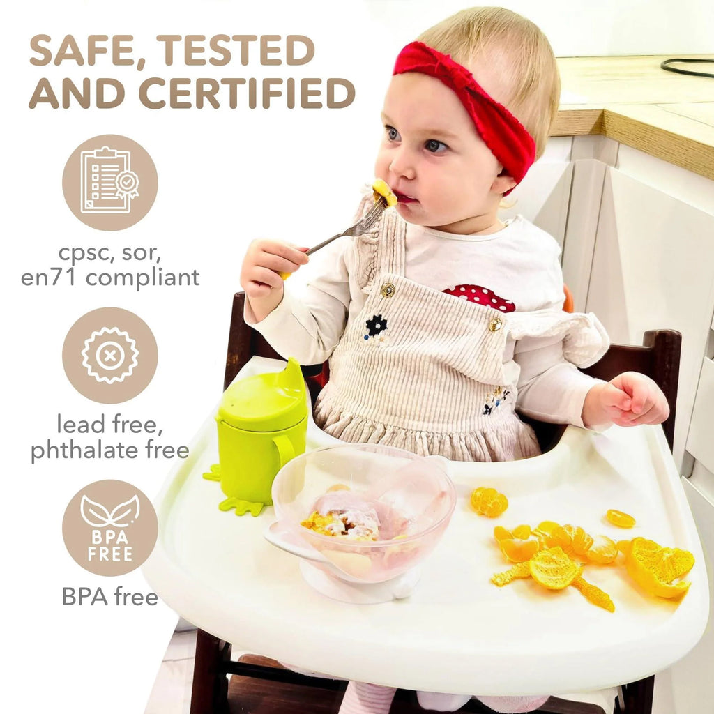 High Chair Tray Compatible with Stokke Trip Trap Chair Matte Milky Color Ergonomic Curved Design Accessory BPA Free Easy to Assemble