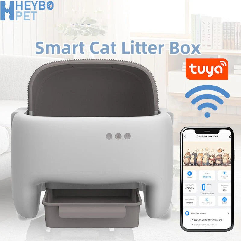 HEYBO Self Cleaning Litter Box Automatic Cat Litter Box with Safety Protection