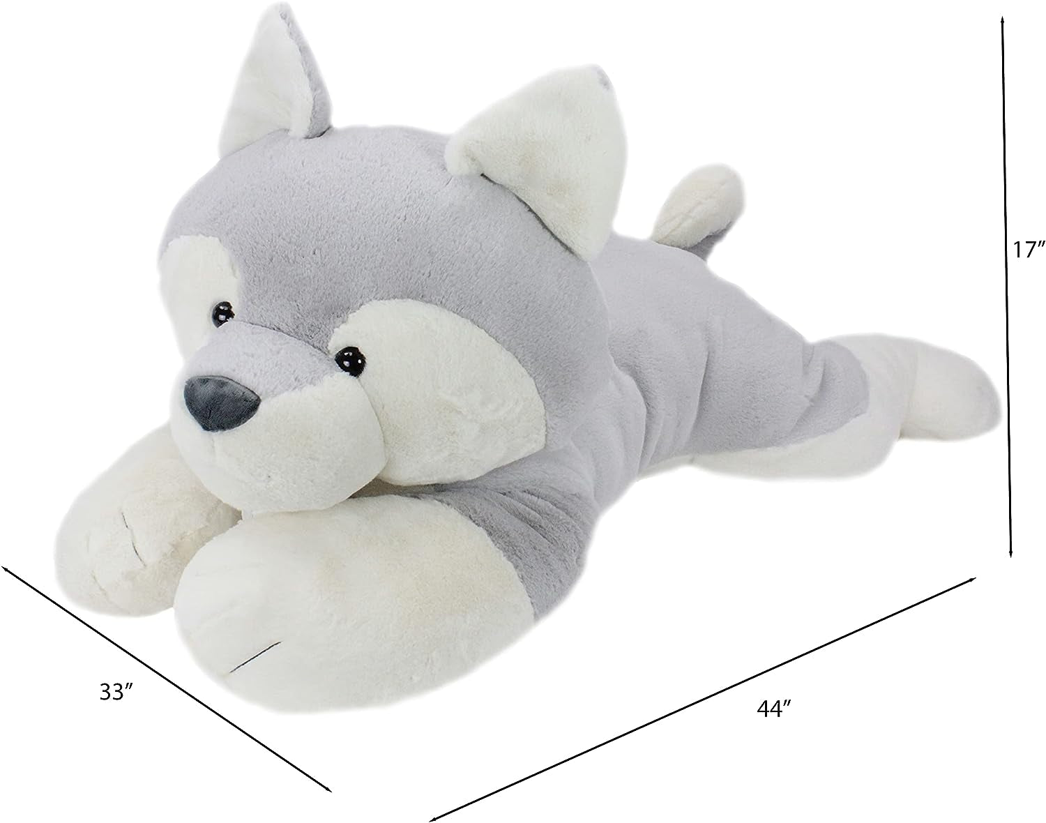 Giant 44" Sqoosh2Poof Ultra Soft Plush Husky - Cuddly Companion with Bonus Interactive Surprise!