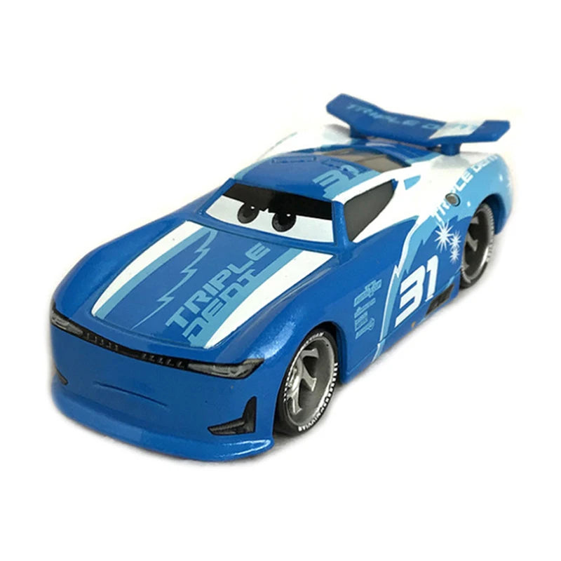 Disney Pixar Cars 2 3 Lightning Mcqueen The King Frank Race Div Fritter Miss Alloy Model Car 1:55 Vehicles Boy Toy For Children