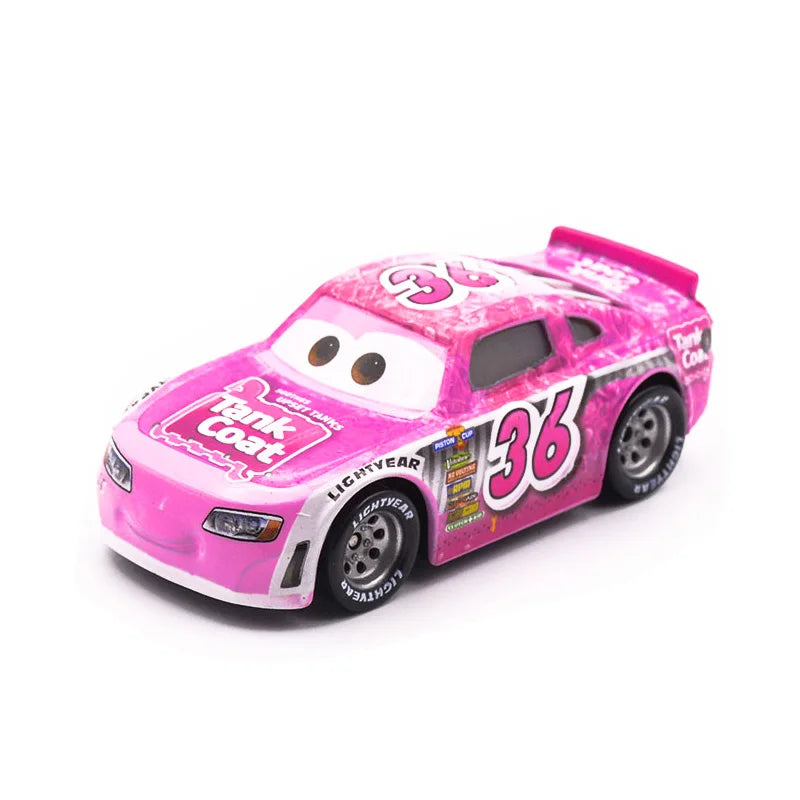 Disney Pixar Cars 2 3 Lightning Mcqueen The King Frank Race Div Fritter Miss Alloy Model Car 1:55 Vehicles Boy Toy For Children