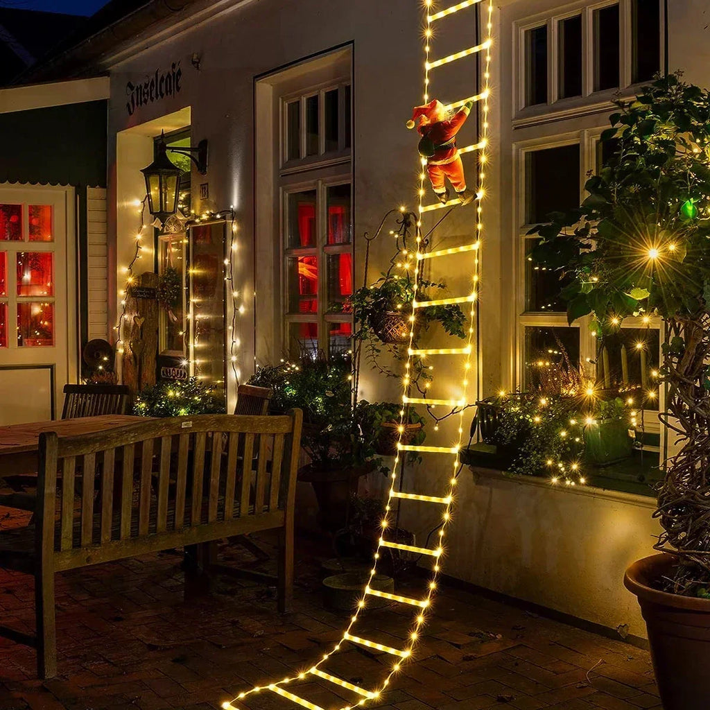 LED Ladder Light for Santa Claus Home Christmas Decor String Lamp Indoor Outdoor Window Garden Xmas Tree Hanging Strip Light