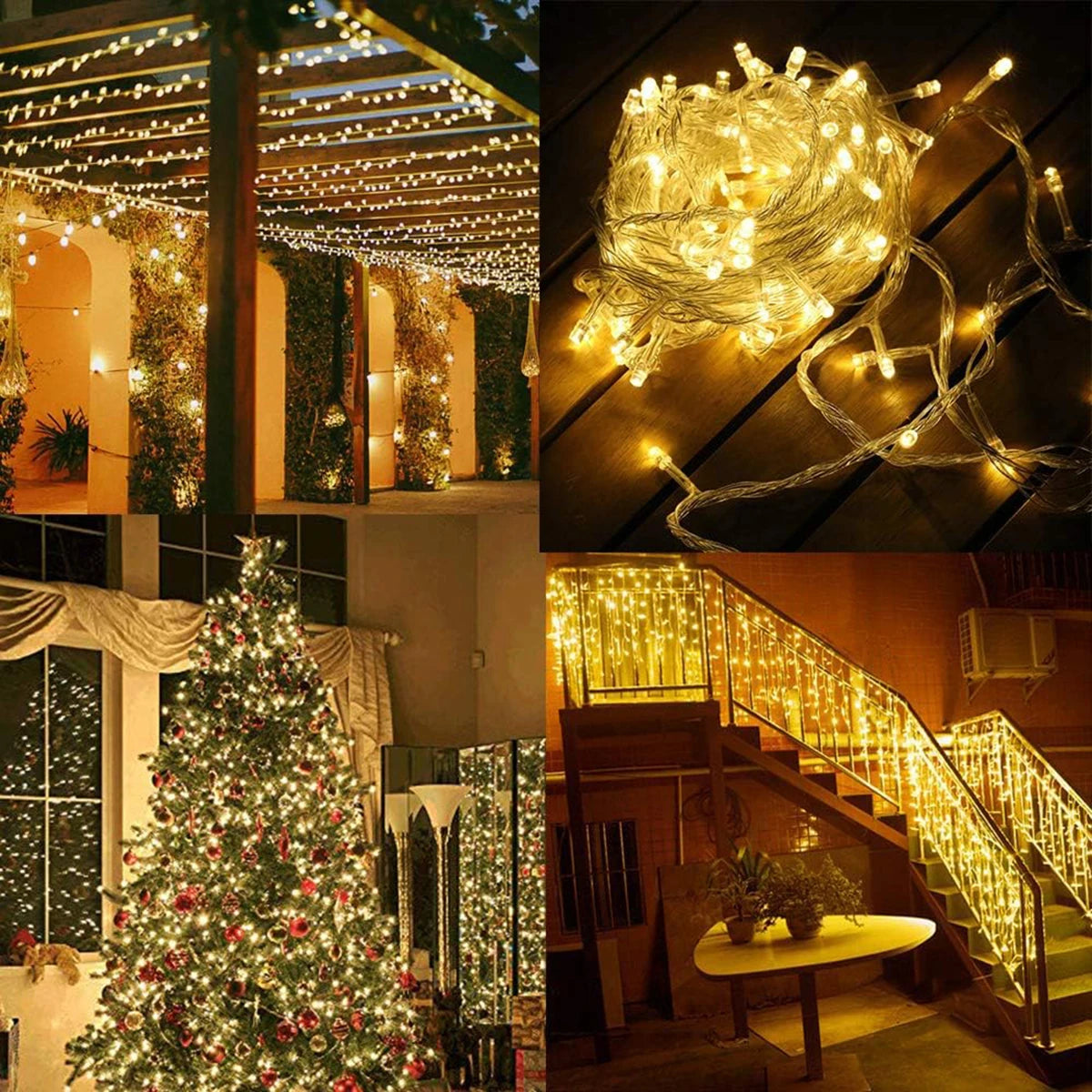 200-800LEDs Remote Outdoor LED String Fairy Lights Christmas Lights For Garland Wedding Party Holiday Garden Lamps Holiday Decor