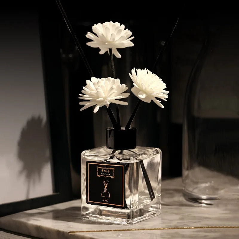 Square Bottle Floral Fragrance Natural Plant Essential Oil Aromatherapy Deodorization Living Room Comfortable Home Aromatherapy