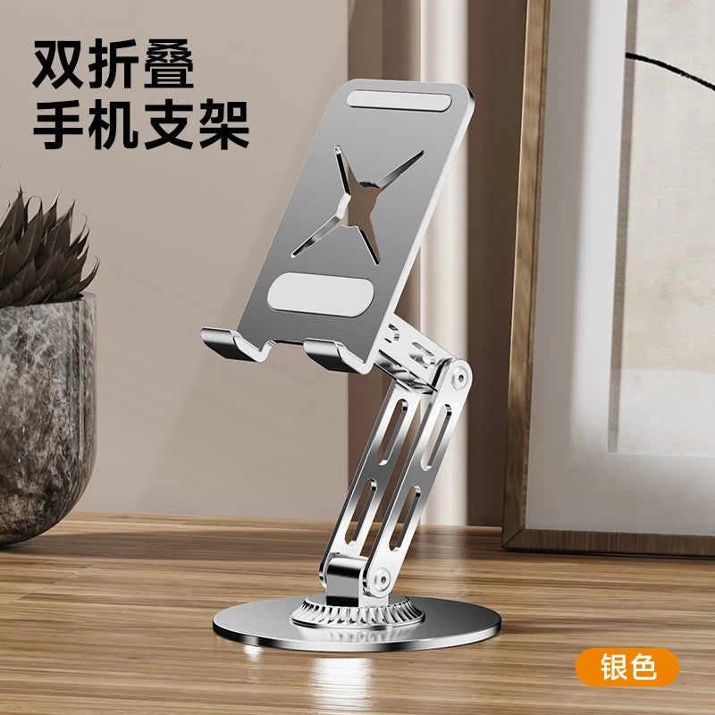 360° Metal Desk Mobile KutumyQC Phone Holder Stand For iPhone iPad Xiaomi Adjustable Desktop Tablet Holder Cell Phone Stand