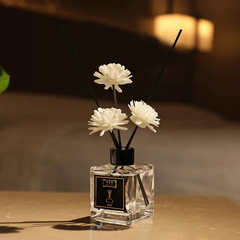 Square Bottle Floral Fragrance Natural Plant Essential Oil Aromatherapy Deodorization Living Room Comfortable Home Aromatherapy