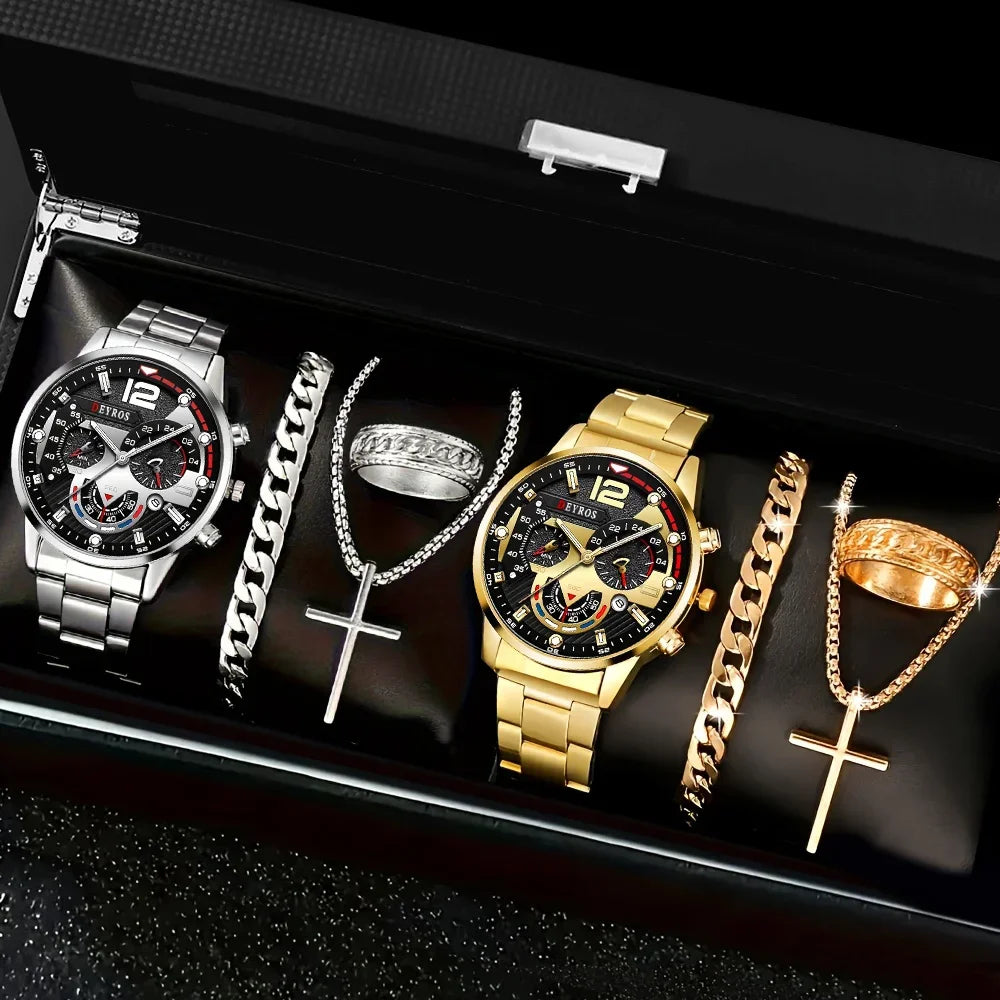 8Pcs Fashion Business Men's Watch, Quartz Watch Suitable for Brothers and Partners To Share