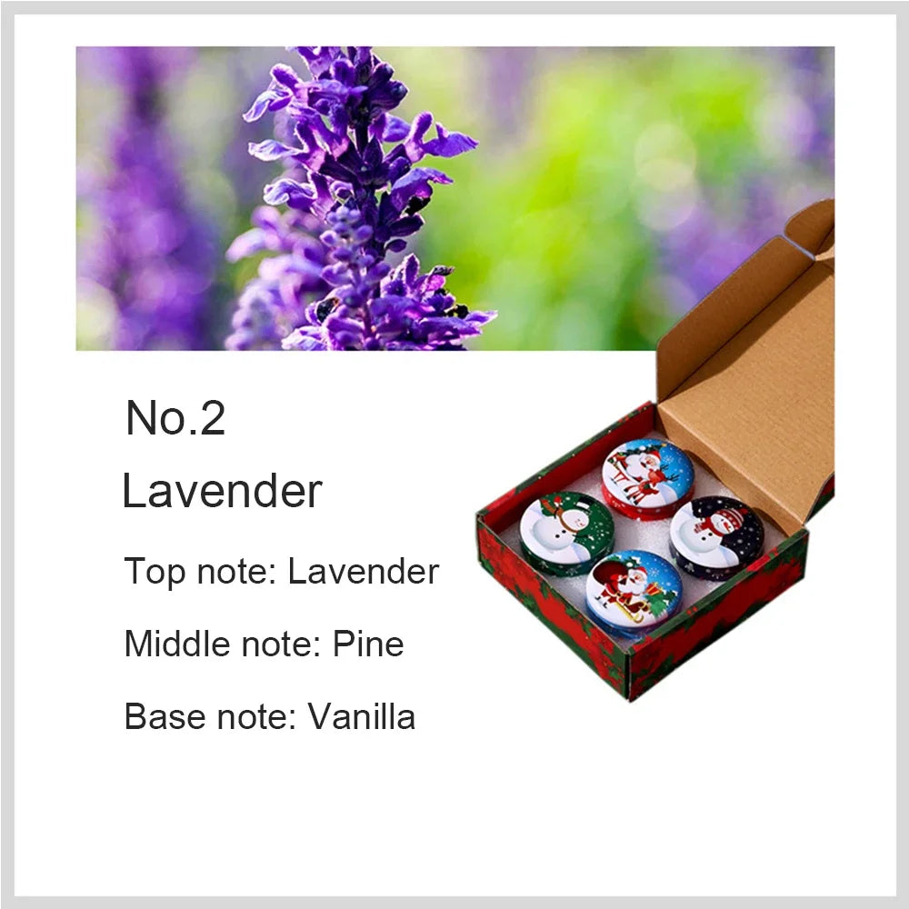 4pcs Scented Candles Christmas Fragrance Candle Christmas Gifts Small Gifts Creative Ornaments Aromatherapy Candles ﻿Party Decor