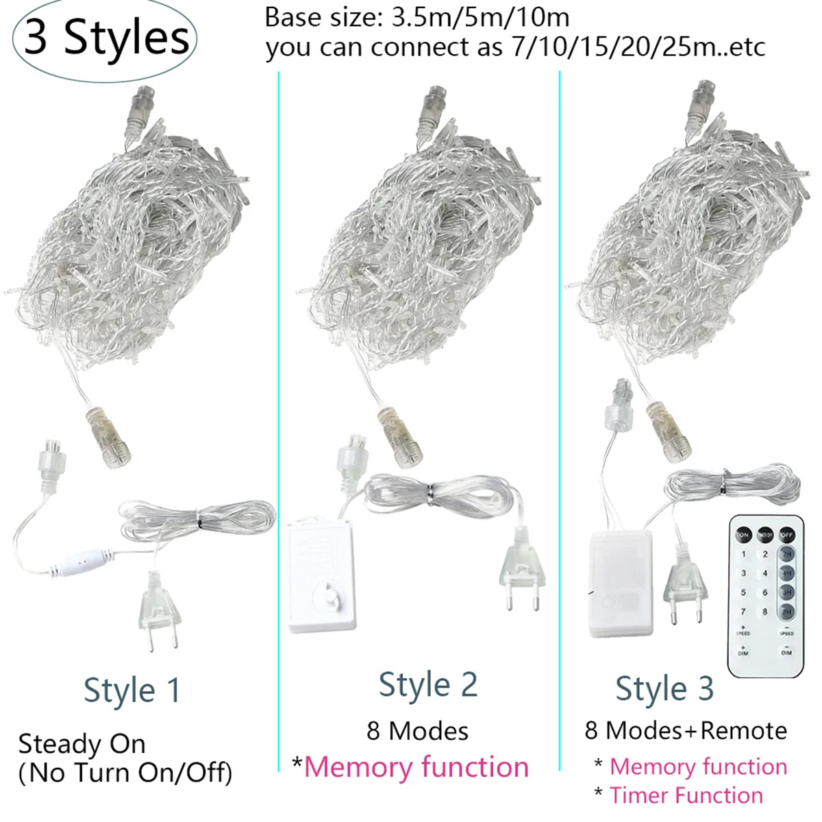 LED Icicle Fairy Lights Outdoor String Lights Christmas Garland For House New Year Garden Yard Party Wedding Terrace Decor