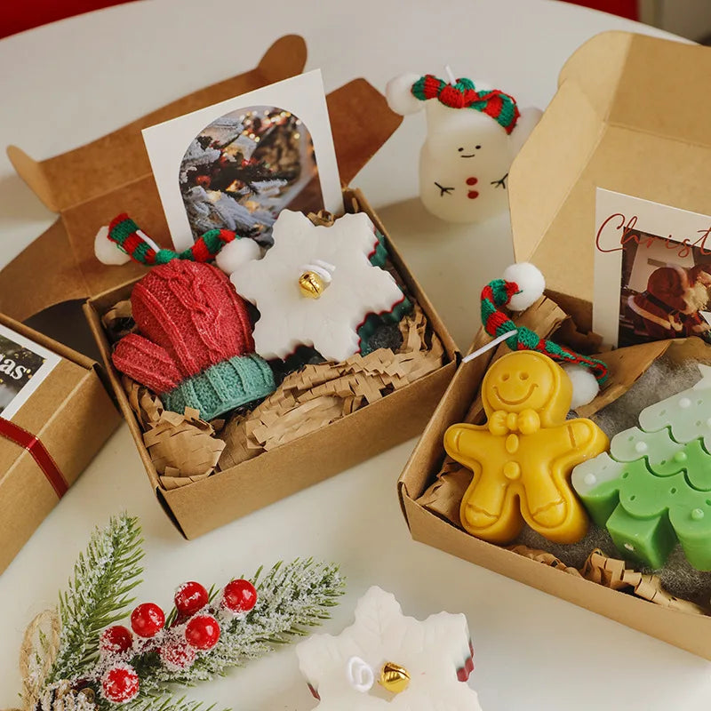 Christmas Tree Candle Scented Decorative Candle Set Holiday Candle Gift Festive For Christmas Decor Home Decoration Gift Giving