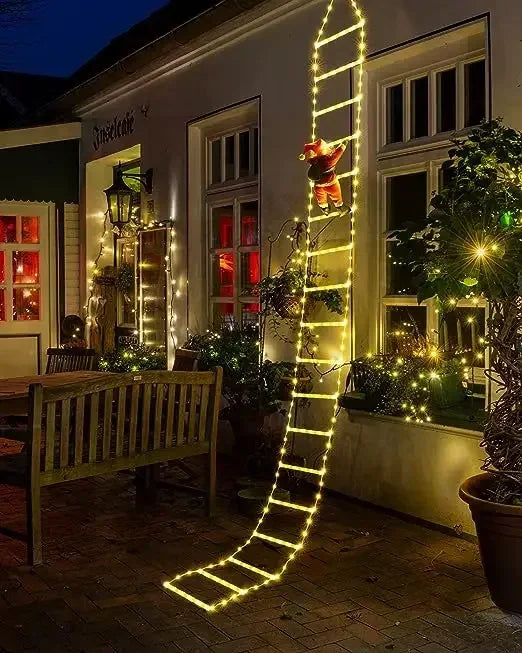LED Ladder Light for Santa Claus Home Christmas Decor String Lamp Indoor Outdoor Window Garden Xmas Tree Hanging Strip Light