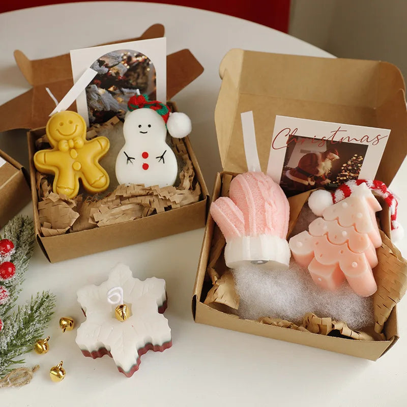 Christmas Tree Candle Scented Decorative Candle Set Holiday Candle Gift Festive For Christmas Decor Home Decoration Gift Giving