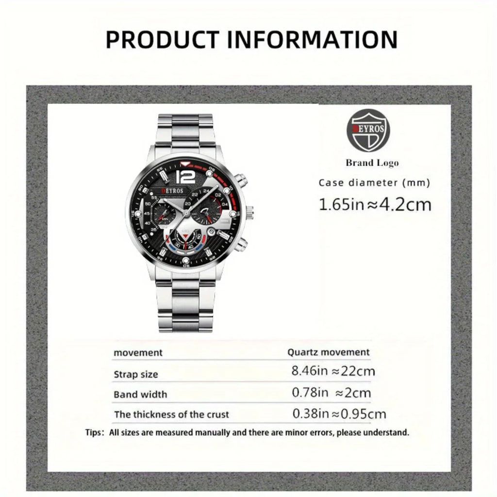 8Pcs Fashion Business Men's Watch, Quartz Watch Suitable for Brothers and Partners To Share