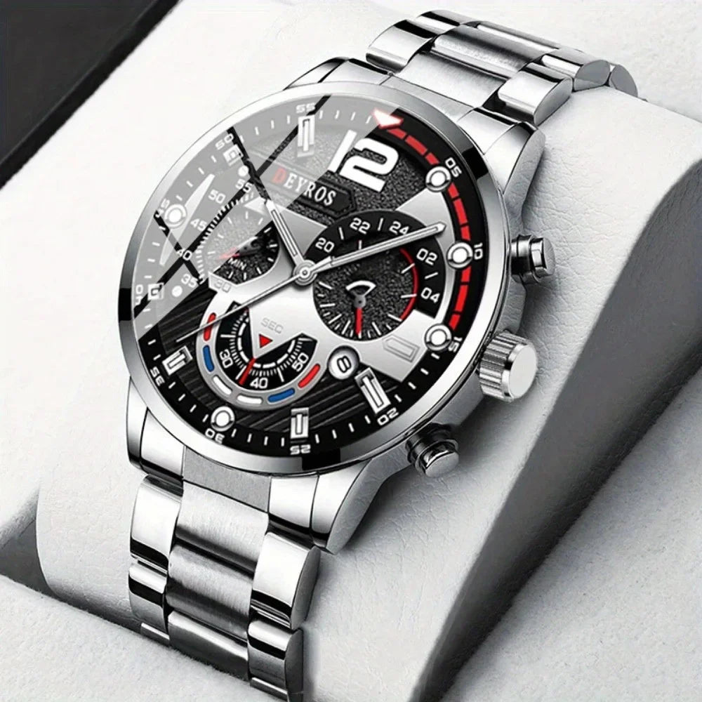 8Pcs Fashion Business Men's Watch, Quartz Watch Suitable for Brothers and Partners To Share