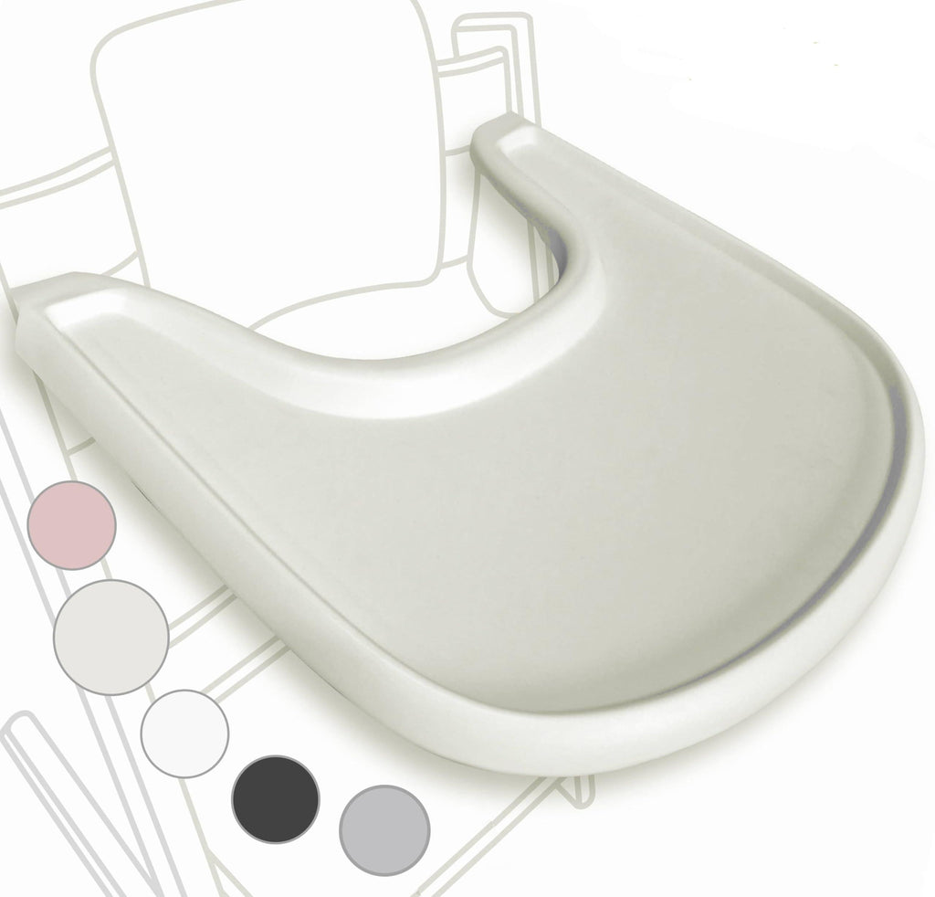 High Chair Tray Compatible with Stokke Trip Trap Chair Matte Milky Color Ergonomic Curved Design Accessory BPA Free Easy to Assemble