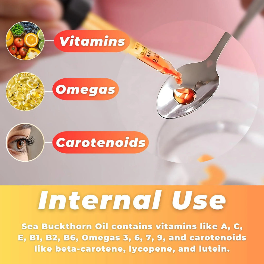 Sea Buckthorn Oil Organic 2 Fl Oz Cold Pressed Sea Buckthorn Berry Oil